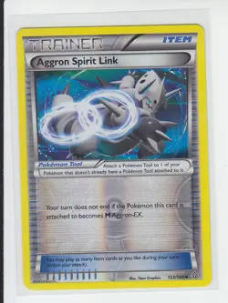 Aggron Spirit Link 123/160 - Reverse Holo NM, English Pokemon XY Phantom Forces - Image 1