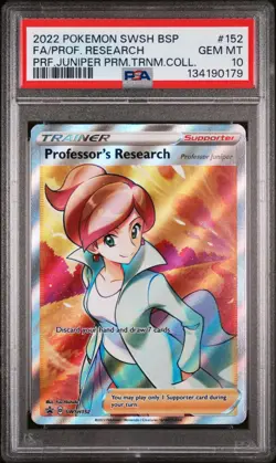 2019 Pokemon Sword Shield Black Star Promos Prof Juniper Research SWSH152 PSA 10 - Image 1