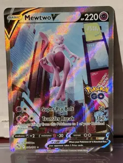 Mewtwo V (Alternate Full Art) 072/078 Pokemon GO Holo Near Mint+ - Image 1