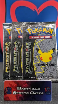 Pokemon Celebrations Lot of 3 Booster Packs Sealed English 25th Anniversary TCG - Image 1