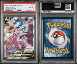 2021 POKEMON SWORD & SHIELD FUSION STRIKE #251 FULL ART/MEW V PSA 10 - Image 3