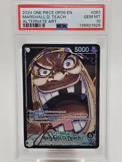 2024 One Piece OP09 Marshall D. Teach Leader Alternate Art PSA 10 - Image 1