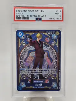 2025 One Piece OP11 Sanji SP Alternate Art PSA 9 - Image 1