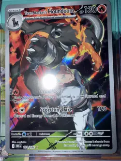 Pokemon TCG Team Rockets Houndoom Illustration Rare Card 191/182 Destined Rivals - Image 1