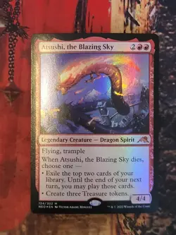 MTG Card: Atsushi, the Blazing Sky (Kamigawa: Neon Dynasty) FOIL - Image 1