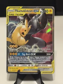 Pokemon TCG Pikachu & Zekrom GX Team Up Holo Card 33/181 NM Condition - Image 1