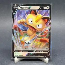 Meowth V Black Star Promo Full Art Pokemon Card SWSH004 | NM Unplayed - Image 1