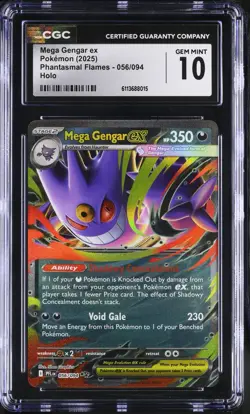 Pokemon 2025 Mega Gengar ex 056/094 Phantasmal Flames Holo - Image 1