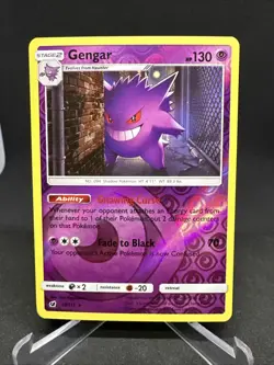 2017 Pokemon TCG Gengar 38/111 Sun & Moon Crimson Invasion Reverse Holo Rare - Image 2