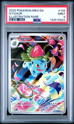 2025 Pokemon Mega Evolutions Ivysaur Illustration Rare #134 PSA 9 MINT - Image 1