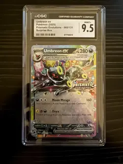 Pokemon English Umbreon ex CGC 9.5, 60/131 2025 (Prismatic Evolutions Stamp) - Image 1