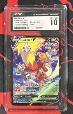 💎 CGC 10 GEM MINT Blaziken V TG14/TG30 Silver Tempest Trainer Gallery Pokemon - Image 1