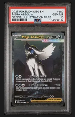 2025 Pokemon MEG EN Special Illustration Rare #180 Mega Absol Ex PSA 10 GEM MINT - Image 1