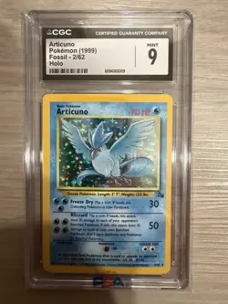 1999 Pokemon Fossil Articuno CGC 9 Mint Holo #2 - Image 1