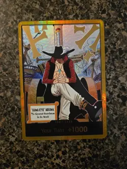 One Piece TCG Gold Frame DON!! Dracule Mihawk OP14 ENGLISH - Image 1