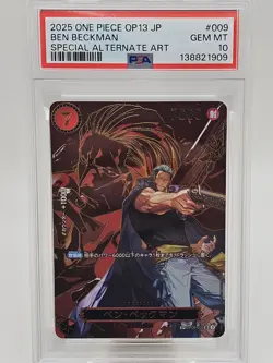 2025 One Piece Japanese OP13 Ben Beckman SP Alternate Art PSA 10 - Image 1