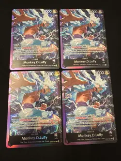 4 One Piece Monkey.D.Luffy (OP09-061) At-26 Leader Foil Purple Black NM - Image 1