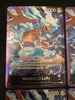 4 One Piece Monkey.D.Luffy (OP09-061) At-26 Leader Foil Purple Black NM - Image 2