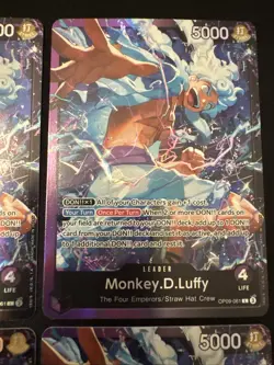 4 One Piece Monkey.D.Luffy (OP09-061) At-26 Leader Foil Purple Black NM - Image 3
