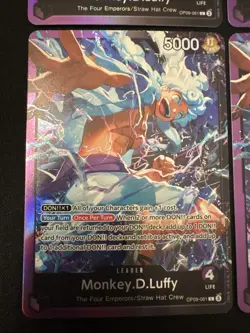 4 One Piece Monkey.D.Luffy (OP09-061) At-26 Leader Foil Purple Black NM - Image 4