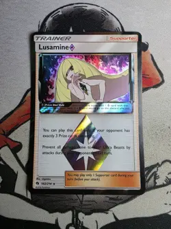 Lusamine 182/214 2018 Pokemon Lost Thunder Prism Star Holo LP/MP Card - Image 1