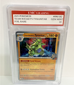 TEAM ROCKET'S TYRANITAR #096/182 HOLO RARE FOIL Pokemon 2023 Card GRADED 10 CCG - Image 1