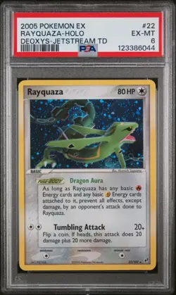 PSA 6 EX-MT Rayquaza EX Deoxys Jetstream TD 2005 Holo Rare Pokemon Card 22/107 - Image 1