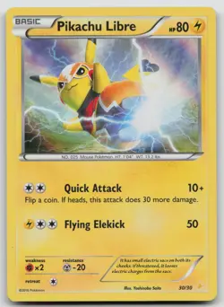 Pokemon Card Pikachu Libre (30 -Holo)XY Trainer Pikachu Libre & Suicune 30/30 - Image 1