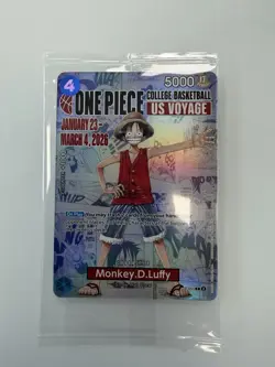 Bandai Namco One Piece CCG Monkey D. Luffy US Voyage Promo Holo Character Card - Image 1