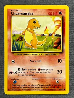Charmander 46/102 Base Set Series COMMON Basic POKEMON CARD 1999 - LP - Image 1