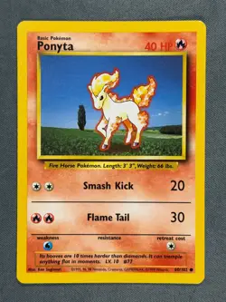 Ponyta 60/102 Base Set Series COMMON Basic POKEMON CARD 1999 - NM - Image 1