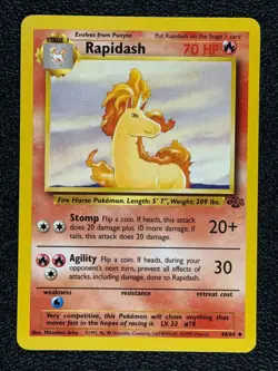 Rapidash 44/64 Base Set Series Jungle UNCOMMON Stage 1 POKEMON CARD 1999 - NM - Image 1