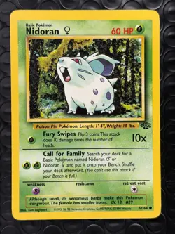 Nidoran F 57/64 Base Set Series Jungle Common 1999 Basic Pokemon Card TCG NM - Image 1