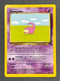 Sloepoke 55/62 Base Set Series Fossil COMMON Basic Pokemon Card 1999 WOTC NM - Image 1