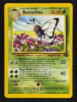 Butterfree 33/64 Base Set Series Jungle UNCOMMON 1999 Pokemon TCG Card WOTC NM - Image 1