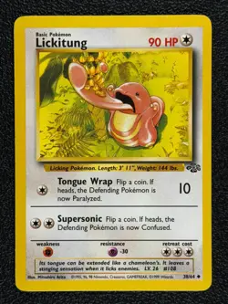 Lickitung 38/64 Base Set Series Jungle Uncommon 1999 Pokemon Card TCG WOTC NM - Image 1