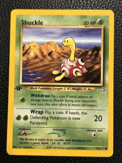 Pokemon TCG Shuckle Neo Genesis 1st Edition Common Card 72/111 - Image 1