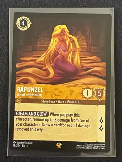Disney Lorcana Chapter 1 Rapunzel Gifted with Healing Legendary Rare Card 18/204 - Image 1