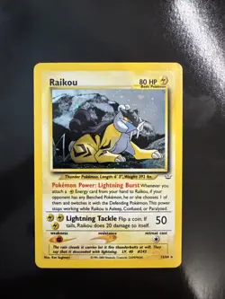 Pokemon TCG Neo Revelation Unlimited Card Raikou 13/64 Holo Rare NM - Image 1