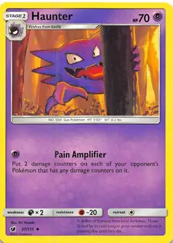 Haunter Uncommon SM - Crimson Invasion 37/111 NM English Pokemon Card - Image 1