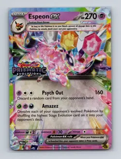 Espeon ex 034 2025 Pokemon Prismatic Evolutions RR Stamped Promo Card NM+ - Image 1