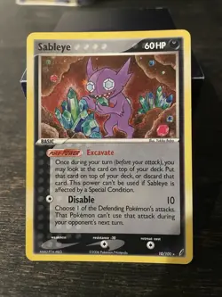 Pokemon TCG Sableye Holo 10/100 2006 Nintendo Card English - Image 2