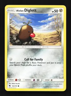 Alolan Diglett 122/214 LP Lost Thunder English Pokemon Card TCG - Image 1