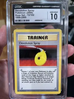 CGC 10 GEM MINT Devolution Spray 72/102 Base Set 1999-2000 Pokemon Card 072 - Image 1