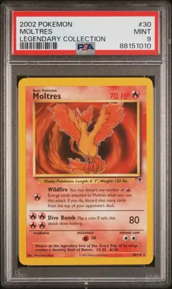 Pokemon 2002 Legendary Collection Moltres Card #30/110 PSA 9 Mint Non-Holo Rare - Image 1