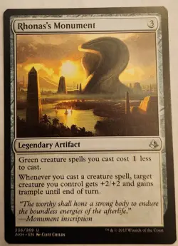 Rhonas's Monument AKH #236 Uncommon Legendary Artifact Regular NM+ - Image 1