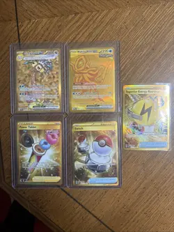 Pokemon Prismatic Evolutions Hyper Rare Gold Card Lot Of 5 - Image 1