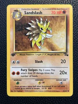Pokemon TCG Sandslash Fossil 41/62 1st Edition 70 HP Uncommon LP - Image 1