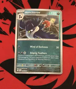 058/094 Honchkrow - Phantasmal Flames - Reverse Holo NM Pokemon - Image 1