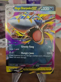 Pokemon TCG: 2025 Mega Sharpedo Ex 061/094-DOUBLE RARE HOLO-Phantasmal Flames - Image 1